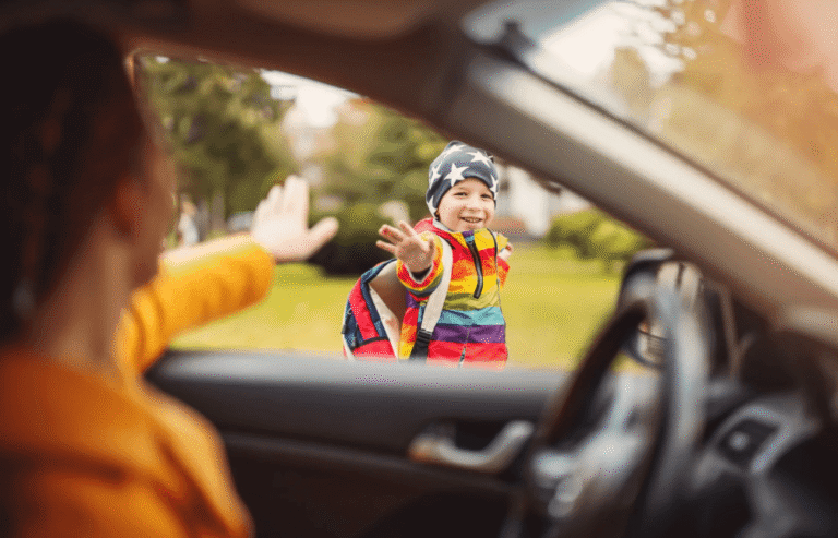 Drop off after a back to school car wash